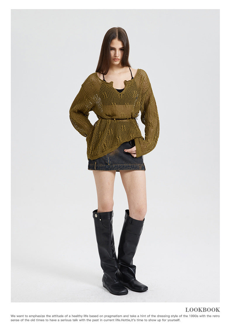 Hollow Mesh Sweater